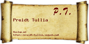 Preidt Tullia névjegykártya